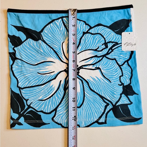 Free People X The Bureau Tube Top, Strapless, Blue Floral, Size Small - Picture 5 of 9